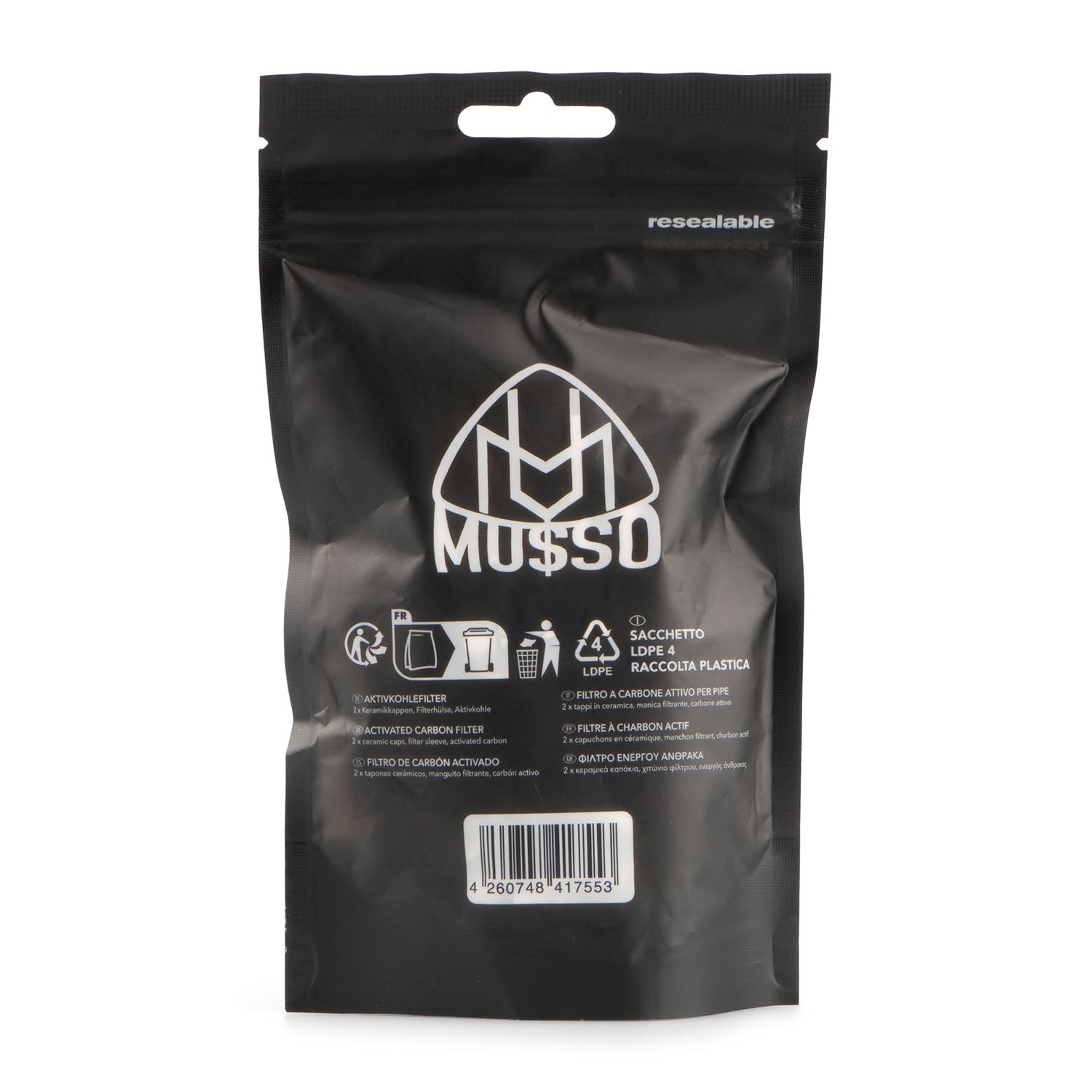 Purize Musso aktivkullfilter 9mm short 50 stk