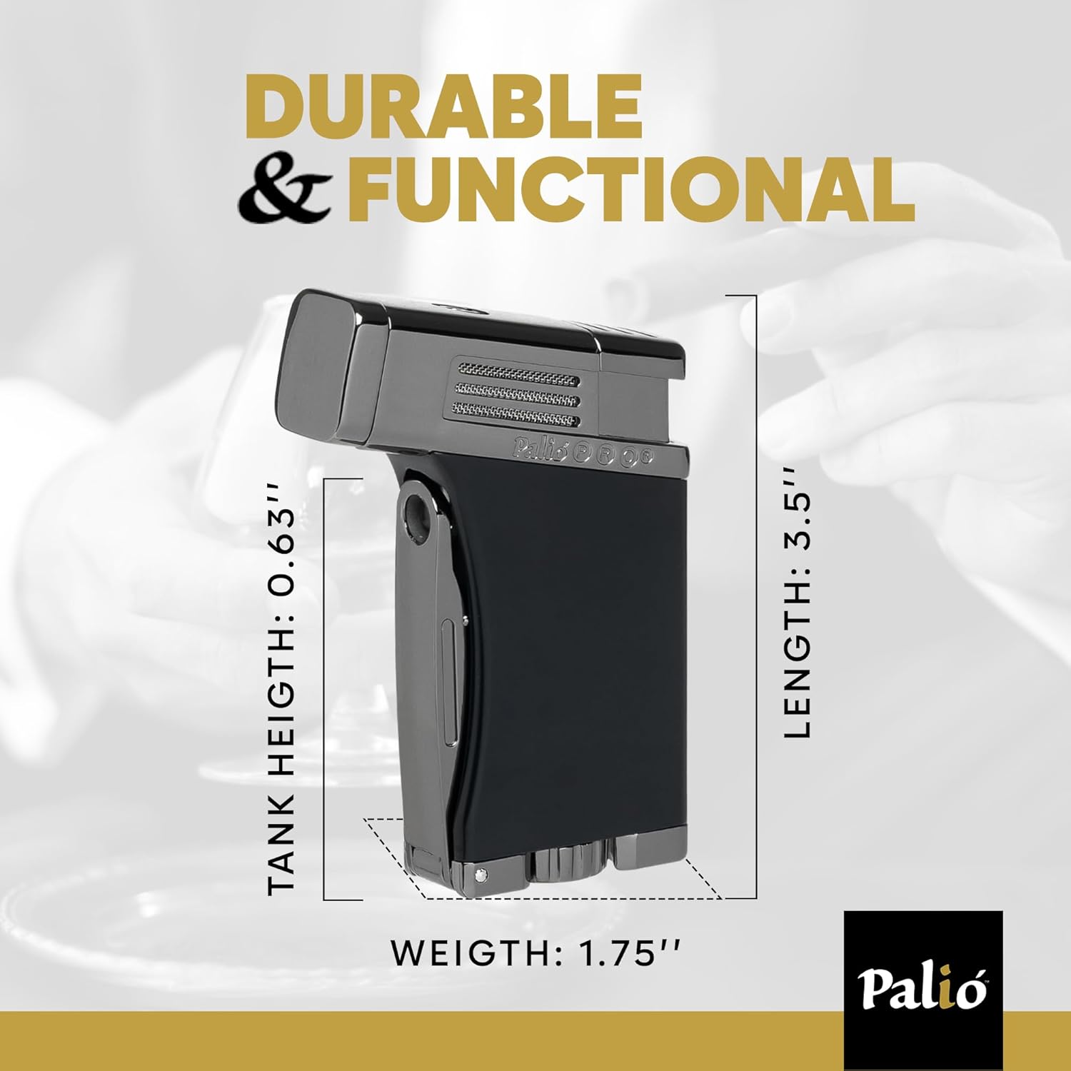 Palió PRO Scorpius sigarlighter svart single-jet med punch