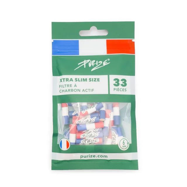 Purize XTRA Slim kullfilter 6mm Frankrike 33-pk