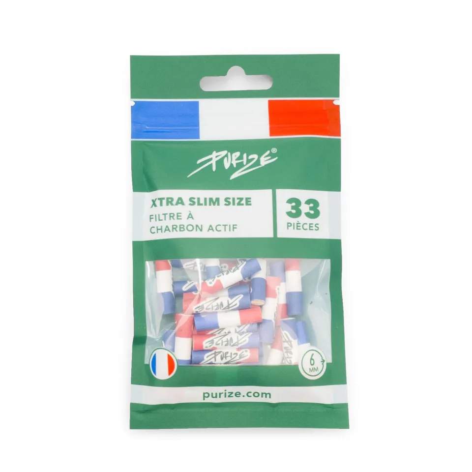 Purize XTRA Slim kullfilter 6mm Frankrike 33-pk