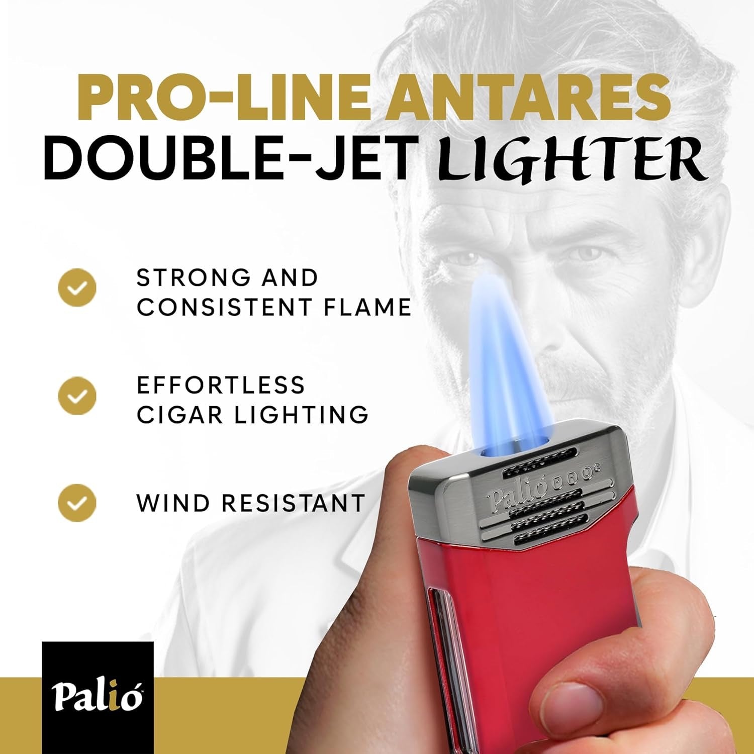 Palió PRO Antares sigartenner blå – dobbel jetflamme metall