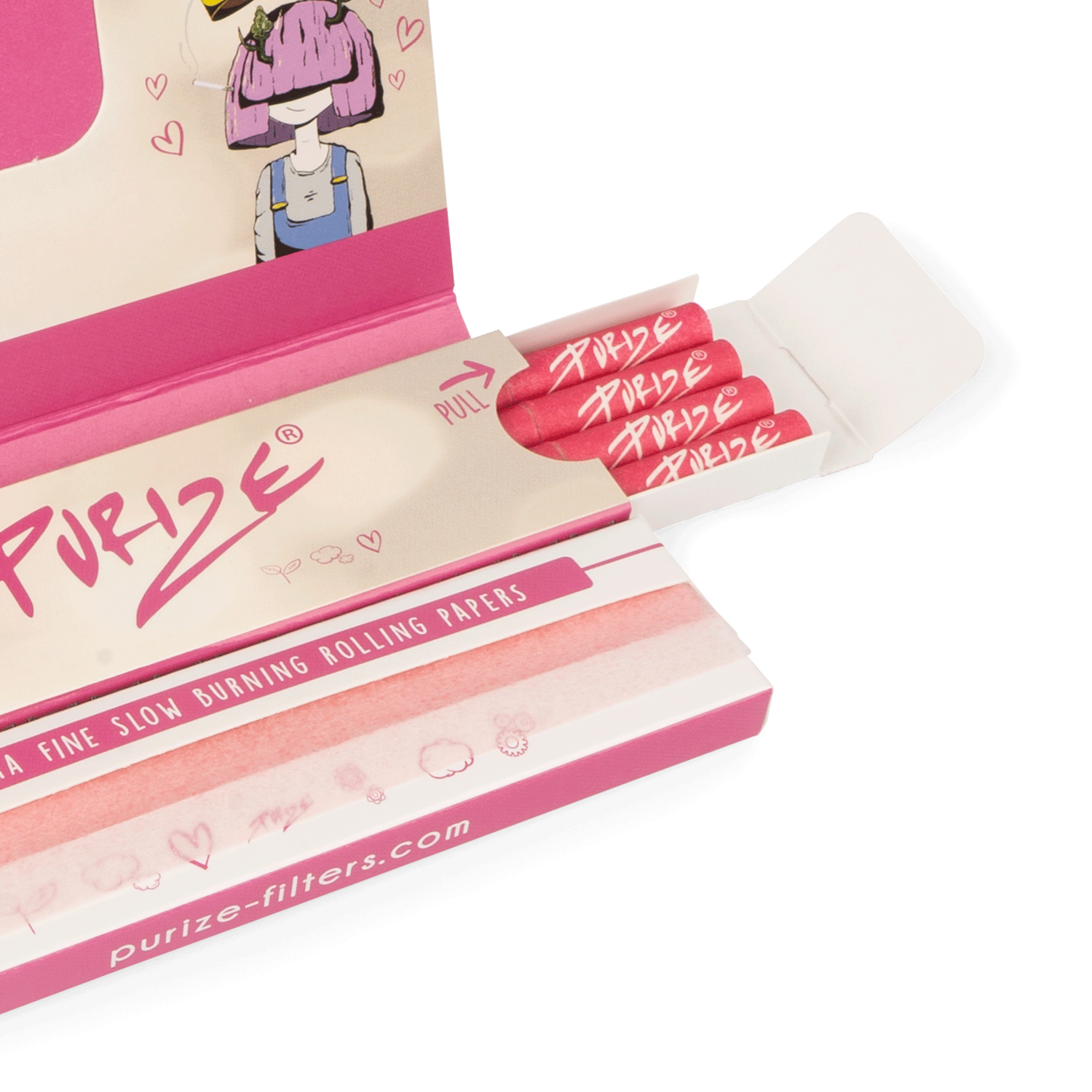 Purize Papes'n'Tips King Size Slim White rullepapir