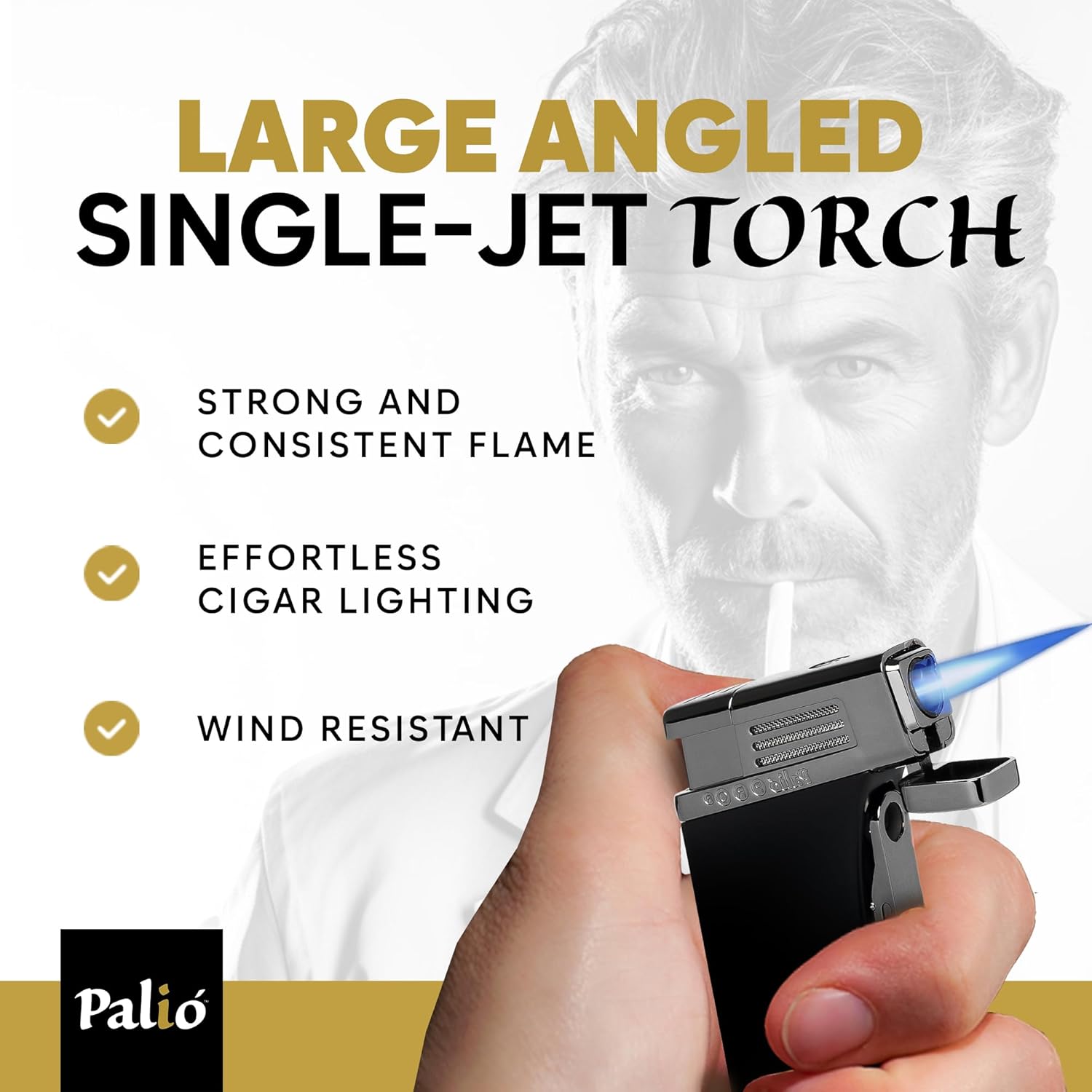 Palió PRO Scorpius sigarlighter svart single-jet med punch