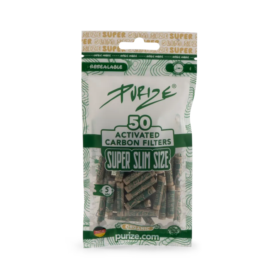 Purize Super Slim Organic kullfilter 50 stk 5,5 mm