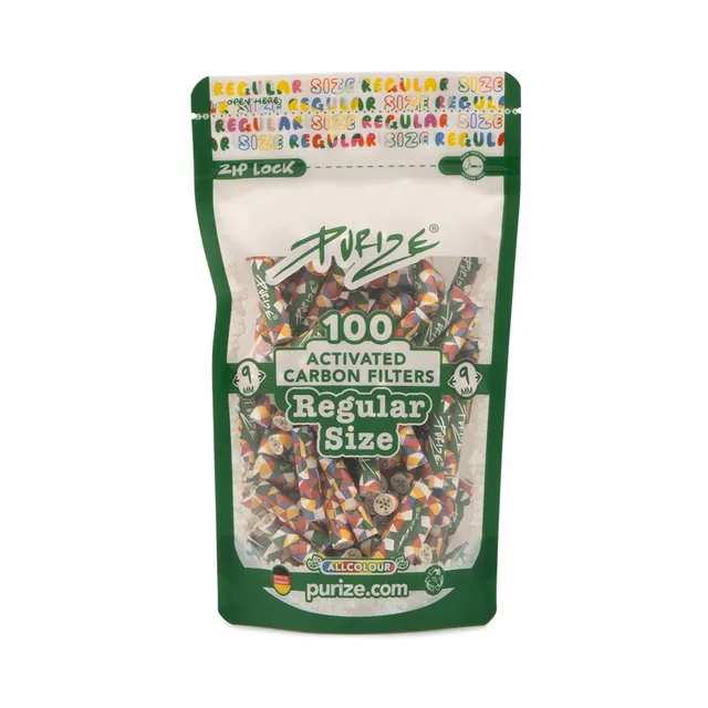 Purize Regular aktivkullfilter 9mm 100 stk All Color
