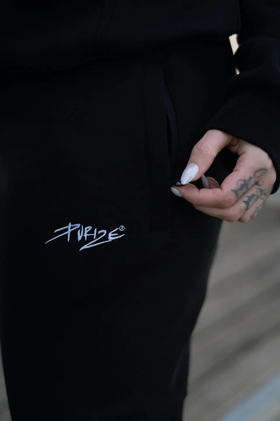 Purize joggebukse svart myk streetwear