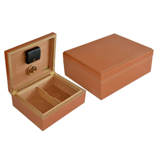 Mastro de Paja humidor 50 sigarer brunt skinn sedertre