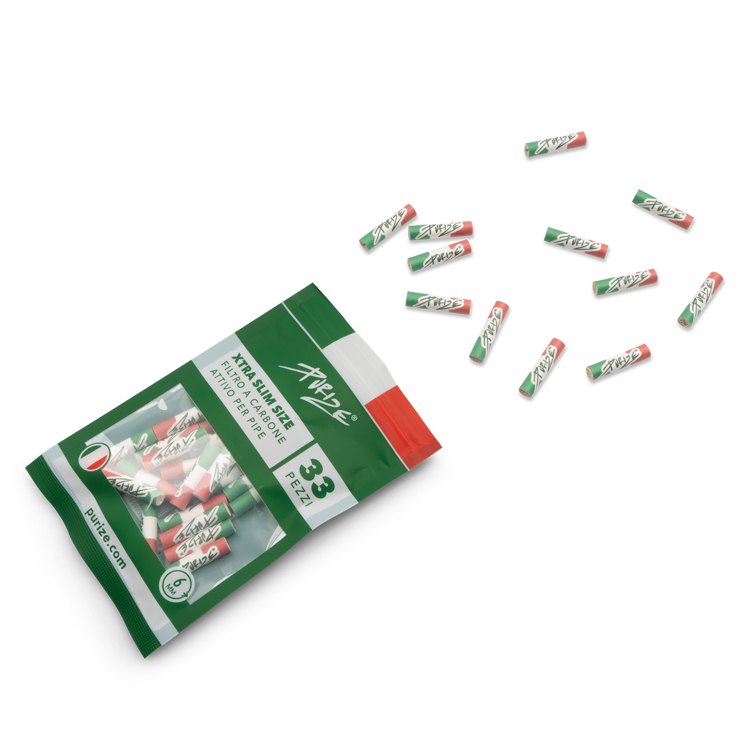 Purize XTRA Slim Size kullfilter 6 mm 33 stk kokos