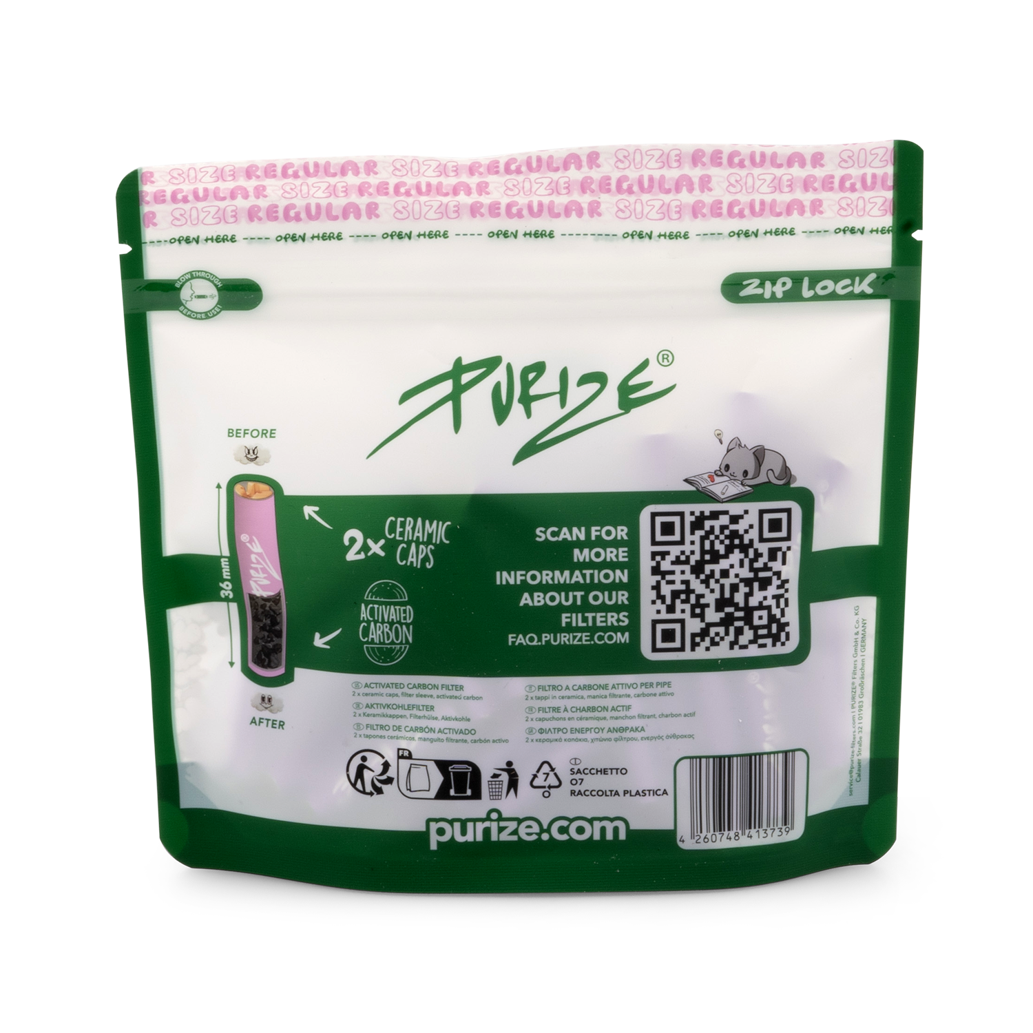 Purize Regular Size kullfilter 50 stk 9 mm nøytral smak