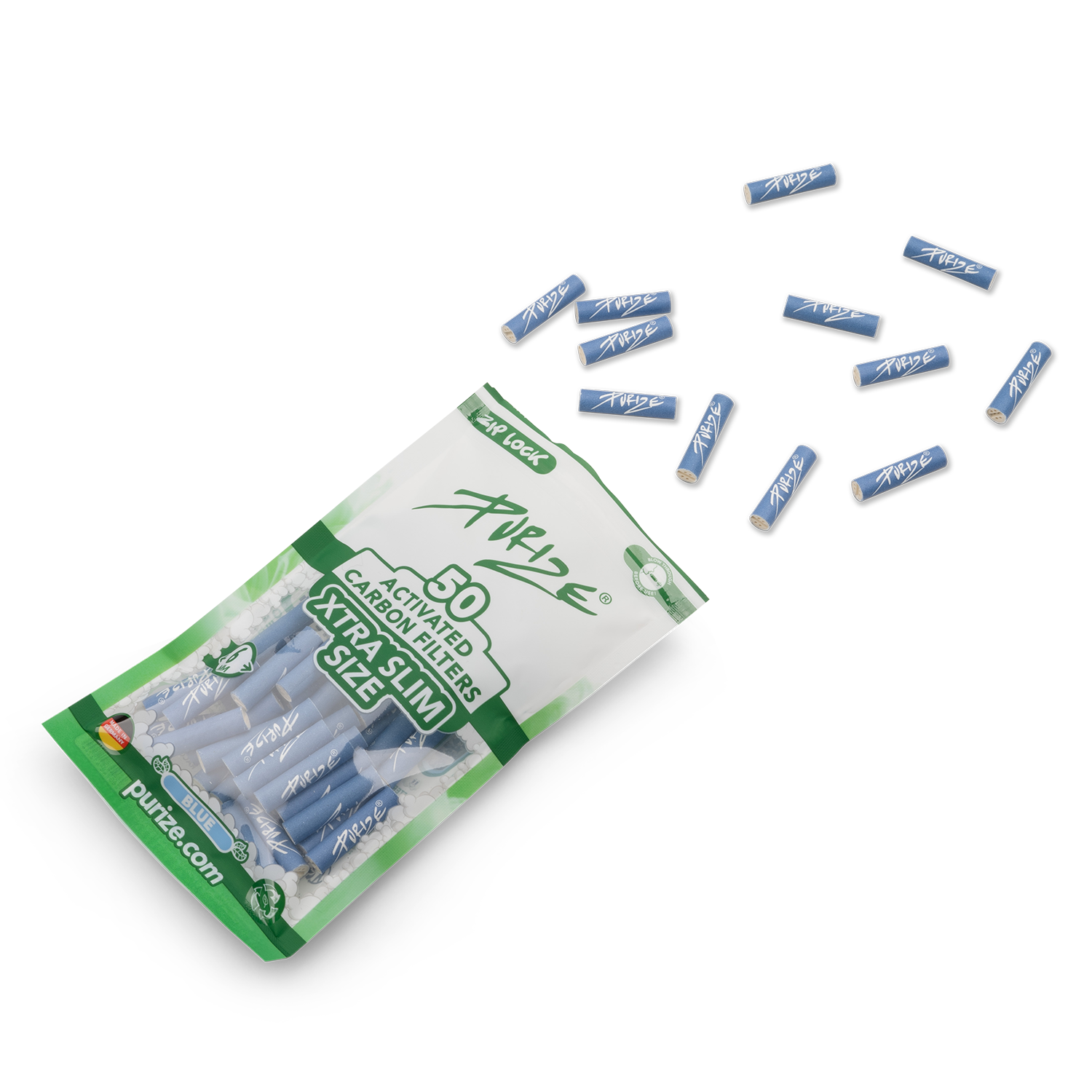 Purize XTRA Slim Size aktivkullfilter 6 mm 50 stk pose