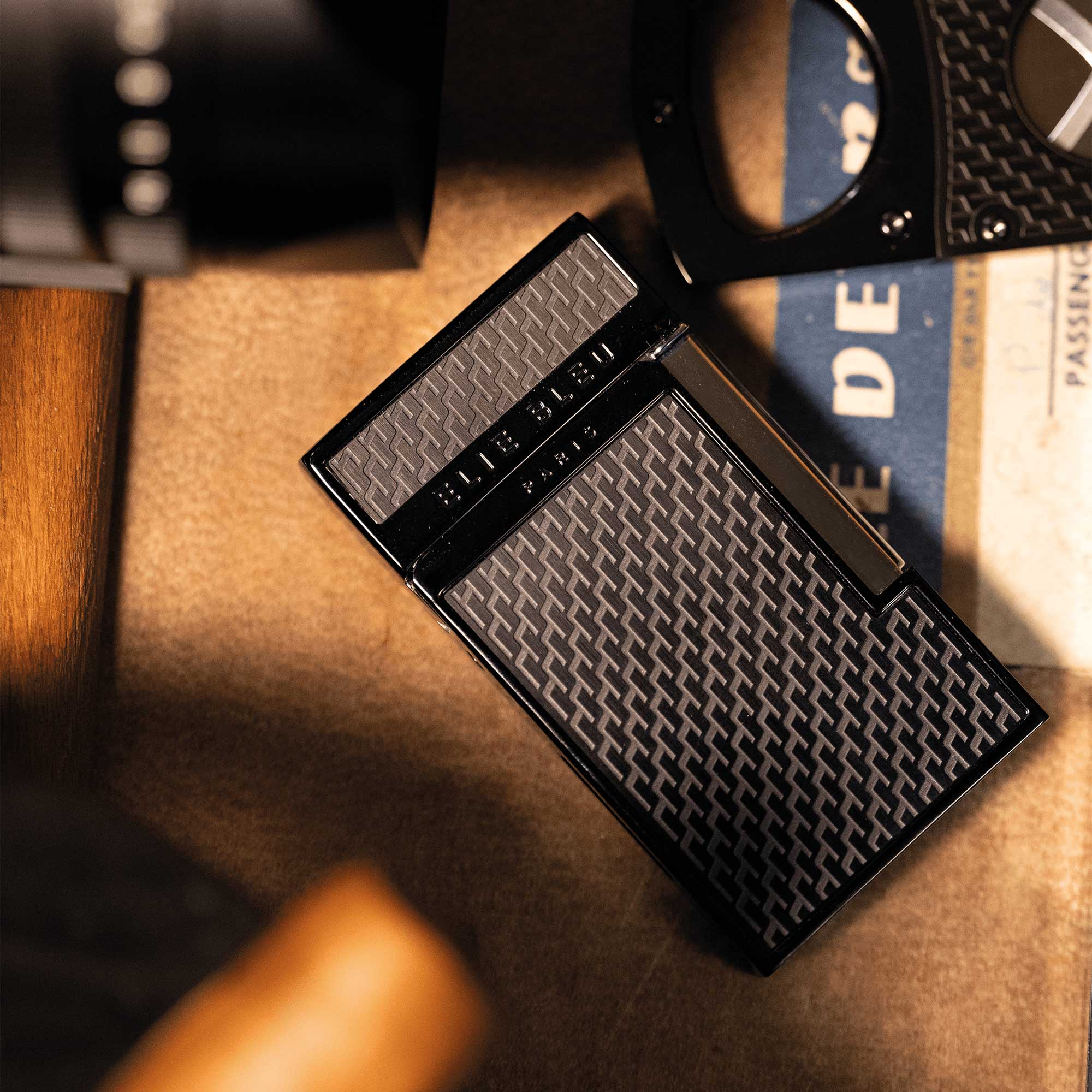 Elie Bleu Diamond Jetflame sigarlighter karbon