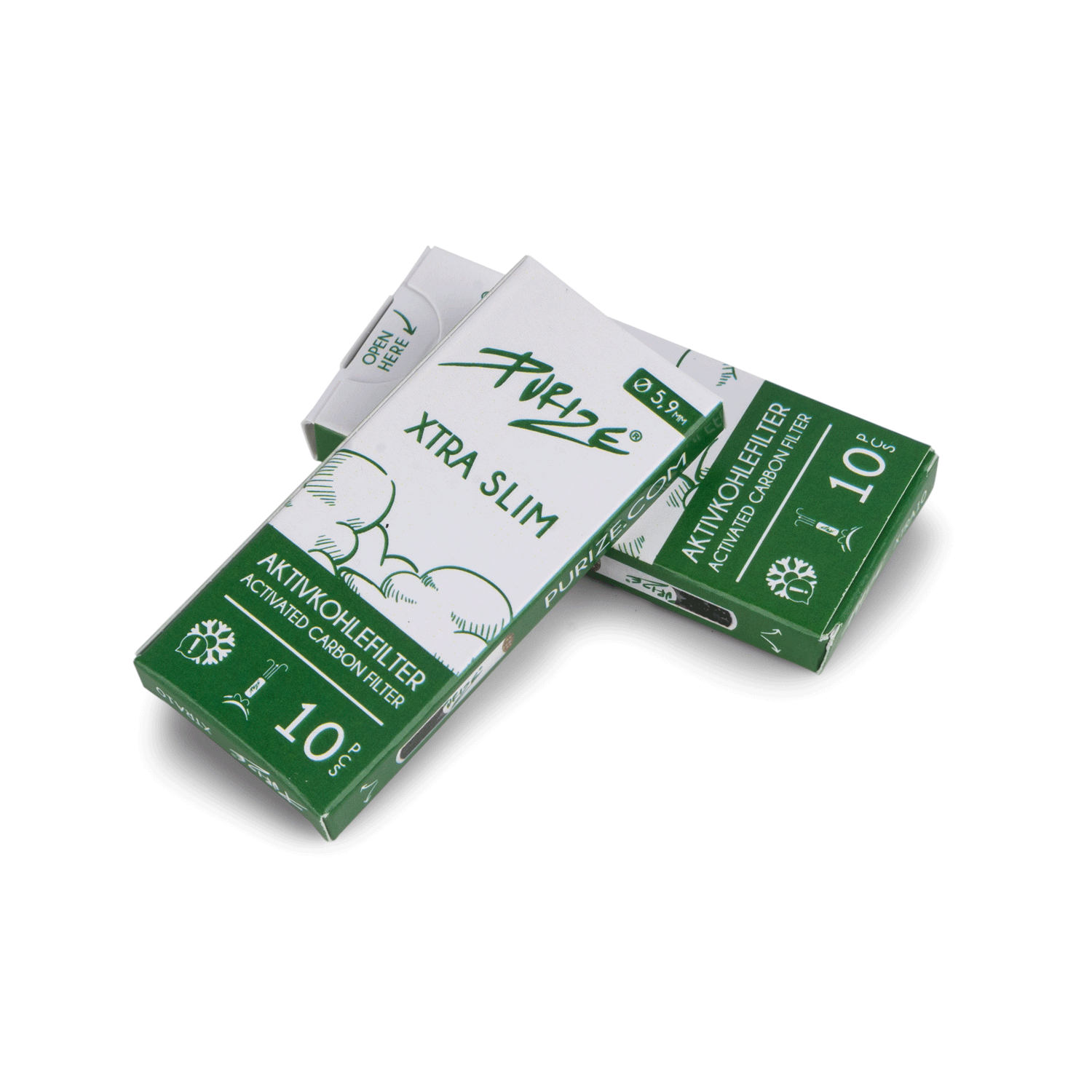 Purize XTRA Slim 6mm kullfilter 10 stk Rainbow