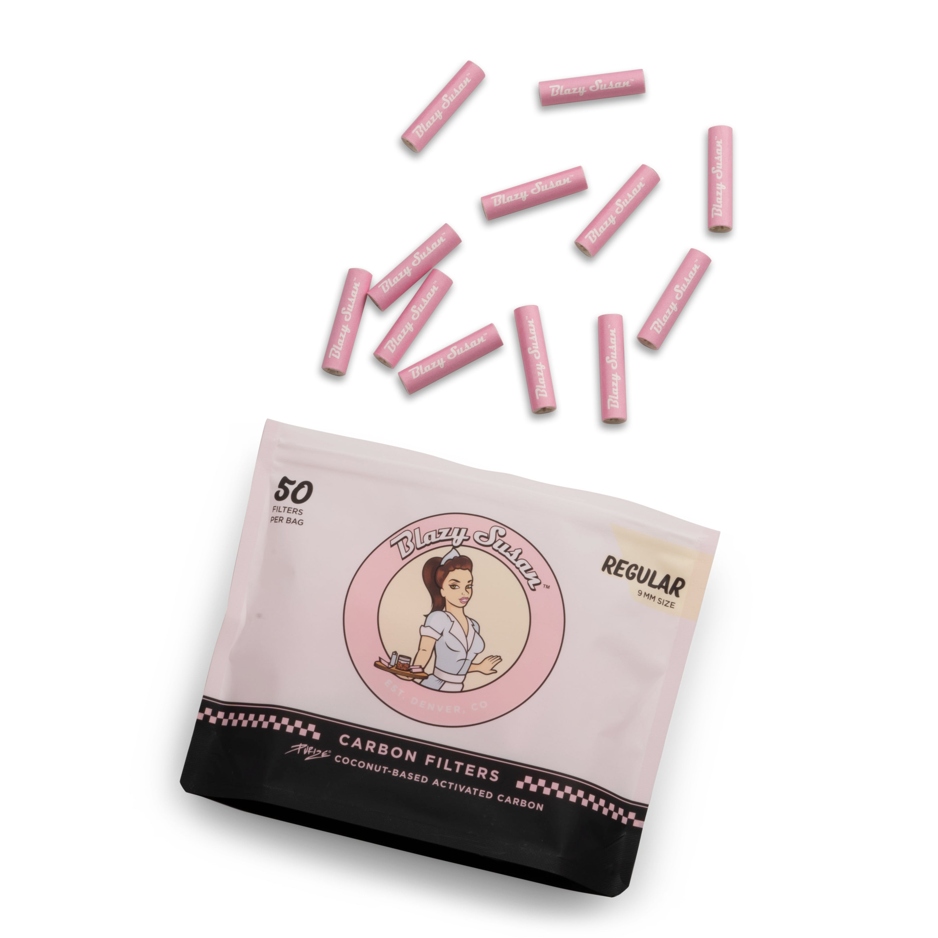Purize Regular Size Blazy Susan aktivkullfilter 50 stk lilla 9 mm
